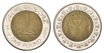 Египет 1 фунт 2007 сфинкс KM 940a биметалл 4673-824