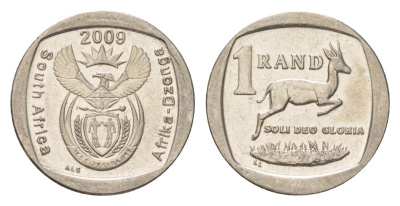ЮАР 1 ранд 2009 KM 468 медь плакированная никелем 4627-533