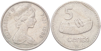 Фиджи 5 центов 1969 KM 29 медно-никель 4614-841