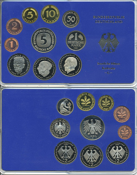 ФРГ НАБОР ИЗ 9 МОНЕТ 1981 G ОФИЦИАЛЬНЫЙ НАБОР В ПЛАСТИКЕ PROOF 00-00