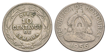 Гондурас 10 сентаво 1956 KM 76.1 медно-никель 4654-621