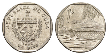 Куба 1 песо 1998 хижины Гуама KM 579 сталь плакированная никелем 4646-447