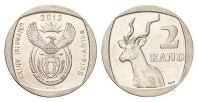 ЮАР 2 ранда 2013 KM 505 медь плакированная никелем UNC 4628-333