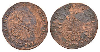 Испанские Нидерланды жетон Бюро финансов 1670 Монетный двор Брюсселя, диаметр 31 мм, вес 5,2 гр медь 413-2332