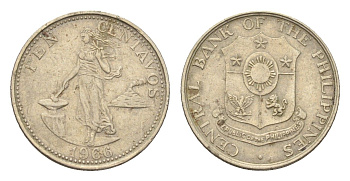 Филиппины 10 сентаво 1966 KM 188 медь цинк никель 4668-665