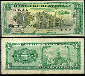 Гватемала 1 кетсаль 1970 Наследие Серро-дель-Кармен, Озеро Атитлан Pick 52 g (1)  бумага 7217-62-3-2
