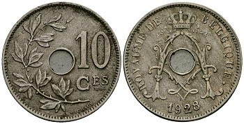 Бельгия 10 сантимов 1928 Belgique KM 85 медно-никель 4172-1034