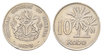 Нигерия 10 кобо 1973 KM 10.1 медно-никель 4706-427