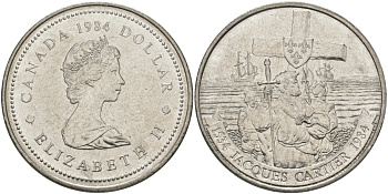 Канада 1 доллар 1984 Жак Картье KM 141 никель UNC 97-233