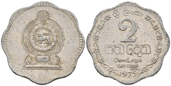Шри-Ланка 2 цента 1975 KM 138 алюминий 99-738