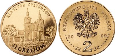Польша 2 злотых 2009 MW, серия города Польши, Енджеюв (Jedrzejow) KM 710 нордик UNC 4676-553