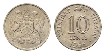Тринидад и Тобаго 10 центов 1966 KM 3 медно-никель UNC 4669-816