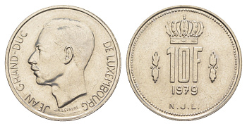 Люксембург 10 франков 1979 Герцог Жан (1964-1999) KM 57 никель UNC 4641-1113