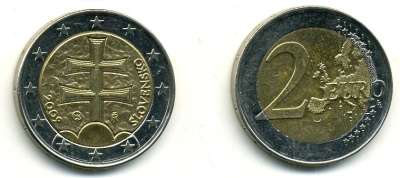 СЛОВАКИЯ 2 ЕВРО 2009 биметалл 56-1241
