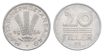 Венгрия 20 филлеров 1964 BP KM 550 алюминий 4647-712