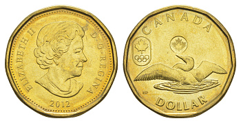 Канада 1 доллар 2012 XXX летние Олимпийские Игры, Лондон 2012 KM 1256 сталь плакированная латунью UNC 4652-1215