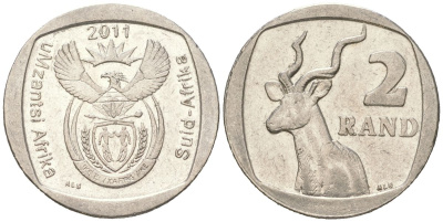 ЮАР 2 ранда 2011 KM 505 медь плакированная медно-никелем 4364-2426
