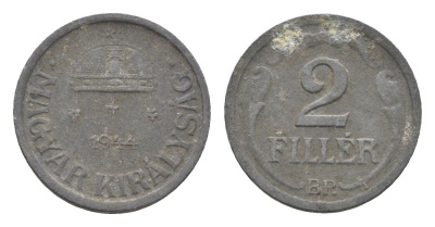Венгрия 2 филлера 1944 BP KM 519 цинк 4664-921