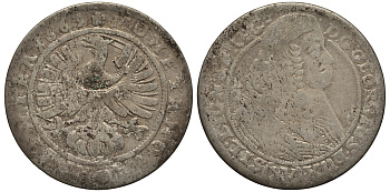 Силезия-Легница-Бжег 15 крейцеров 1663 Георг III (1639-1664) серебро 413-732