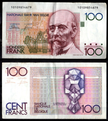 Бельгия 100 франков ND (1982-1994) Pick 142 a (2) бумага 7217-21-3-2