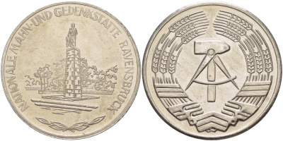 ГДР МЕДАЛЬ ND МЕМОРИАЛ В РЕВЕНСБРЮКЕ, ГЕРБ ГДР, ДИАМЕТР 35,5 ММ., ВЕС 22,1 ГР. медно-никель UNC 4537-734
