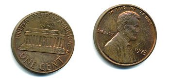 США 1 ЦЕНТ 1973 ЛИНКОЛЬН KM 201 медь цинк 76-218