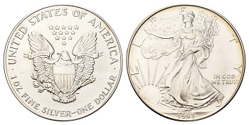 США 1 доллар 1993 KM 273 серебро UNC 1520-1032