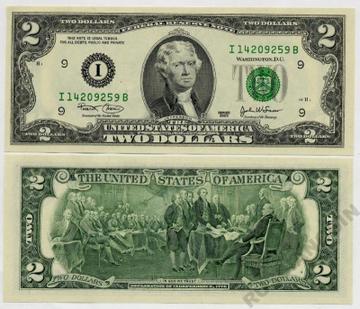 США 2 доллара 2003 Миннеаполис, штат Миннесота I, Томас Джефферсон, принятие декларации независимости Pick 516a бумага UNC (пресс) 447-81-3