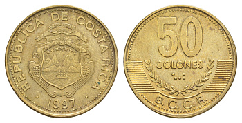 Коста-Рика 50 колонов 1997 KM 231 алюминиевая бронза UNC 4642-931