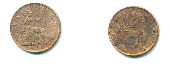 Великобритания 1 фартинг 1886 Виктория (1837-1901) KM 753, Spink 3958 бронза 23-1336