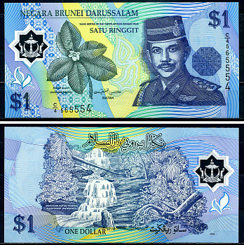Бруней 1 ринггит 1996 Pick 22a пластик UNC (пресс) 7201-37-1