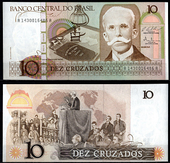 Бразилия 10 крузадо 1987 Pick 209 b бумага UNC (пресс) 7191-9-4-1