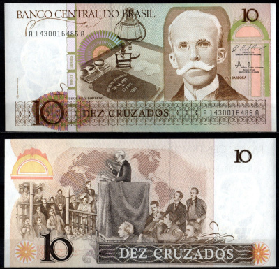 Бразилия 10 крузадо 1987 Pick 209 b бумага UNC (пресс) 7191-9-4-1