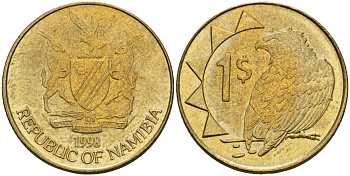 Намибия 1 доллар 1998 KM 4 латунь 4591-633