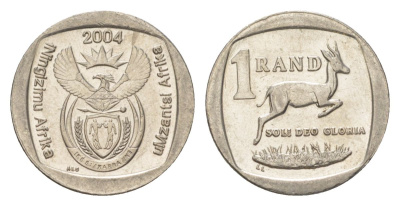 ЮАР 1 ранд 2004 KM 333 медь плакированная никелем 4627-424