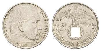 Германия 2 рейхсмарки 1937 A KM 93 серебро 4638-354