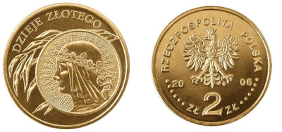 Польша 2 злотых 2006 MW, история польского злотого, Ядвига, 10 злотых 1932 KM 582, Parchimowicz 990 нордик UNC 4676-417