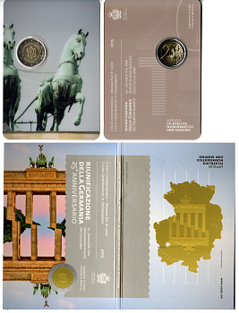 Сан-Марино 2 евро 2015 25 лет объединению Германии, в оригинальном буклете KM 540 биметалл UNC 8-2-01-15