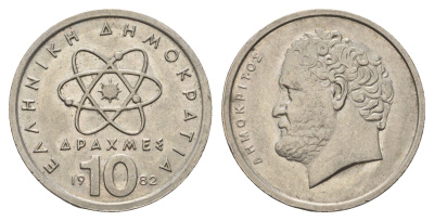 Греция 10 драхм 1982 Демокрит KM 132 медно-никель 4119-534