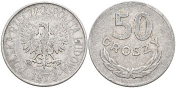 ПОЛЬША 50 ГРОШЕЙ 1973 MW KM 48.1 алюминий VF 190-441