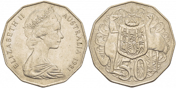 Австралия 50 центов 1981 Елизавета II (1952-2022), герб, кенгуру KM 68 медно-никель 29-114