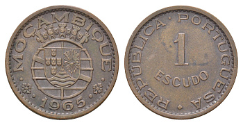 Мозамбик 1 эскудо 1965 KM 82 бронза 4703-1227
