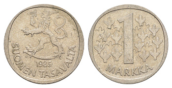 Финляндия 1 марка 1985 KM 49a медно-никель 4648-553