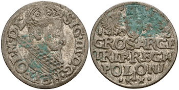 Польша, Эльбинг трояк (3 гроша) 1622 Сигизмунд III Ваза (1587-1632), Монетный двор Краков, герб "Сас" - управляющий монетного двора Миколай Данилович в 1616-1624 Iger K.22.1.a, KM 31 серебро 4160-269