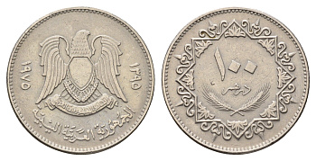 Ливия 100 дирхамов 1975 год-тип KM 17 медно-никель 4678-521