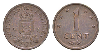 Нидерландские Антильские острова (Нидерландские Антилы) 1 цент 1971 Юлиана (1948-1980) KM 8 бронза 4649-862