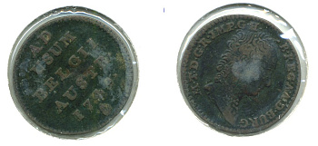 АВСТРИЙСКИЕ НИДЕРЛАНДЫ 1 ЛИАРД 1749 МАРИЯ ТЕРЕЗА KM 2 медь 503-521