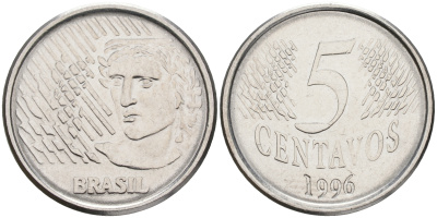 БРАЗИЛИЯ 5 СЕНТАВО 1996 KM 632 сталь 4556-255