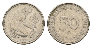 ФРГ 50 пфеннигов 1971 G KM 109.1, J. 384 медно-никель 4636-1142
