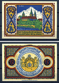 Оснабрюк 50 пфеннигов 1921 DeNG 1/2 1032.1-7/13 бумага UNC (пресс) 7556-27-4-1